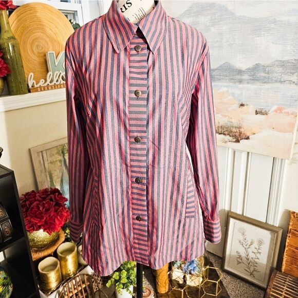 New Cabi Striped Regetta Shaket Top - Picture 1 of 15